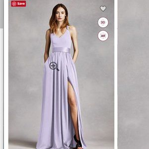 Iris- White by Vera V Neck Halter Gown